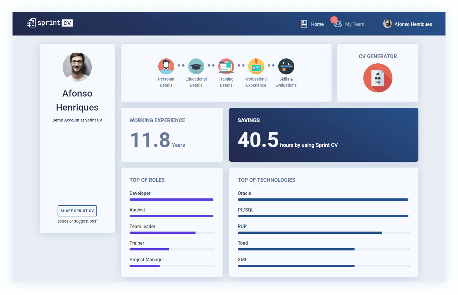 Sprintcv IT Consultant Home